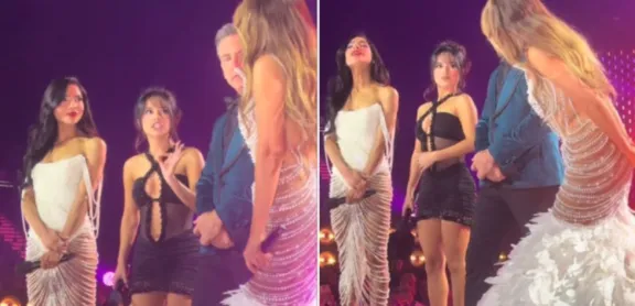 Polémica: Captan a Thalía y Becky G en tensa discusión durante premiación