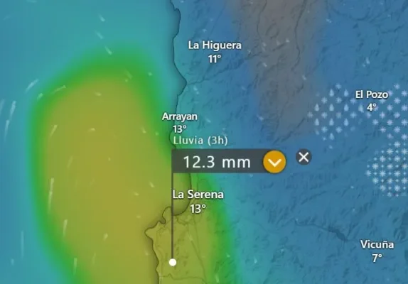 ¿A qué hora comenzará a llover en la conurbación La Serena y Coquimbo?