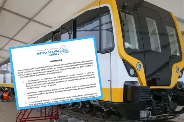 Línea 2 del Metro de Lima: Concesionaria rechaza impedimento de la Municipalidad del Callao para ejecución de obras