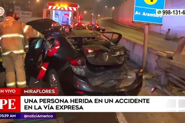 Miraflores: Un herido tras accidente de tránsito en la Vía Expresa