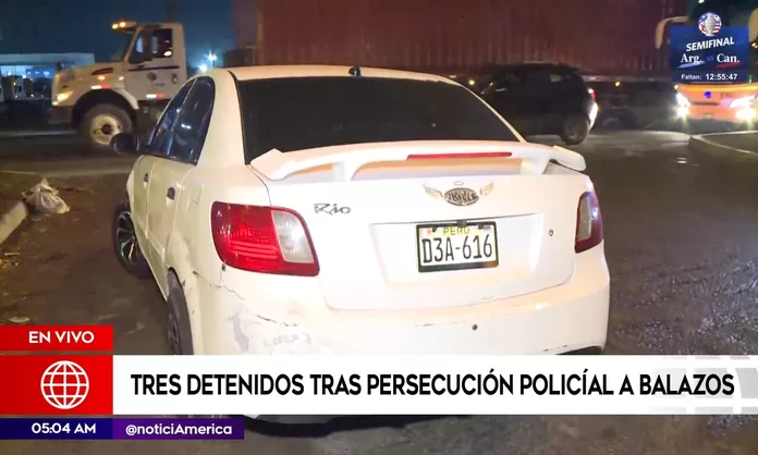 Ventanilla: Tres detenidos tras persecución policial a balazos