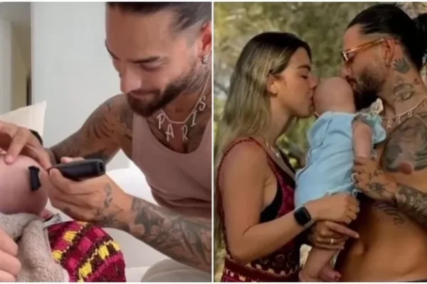 Maluma criticado por rapar a su bebé de cuatro meses