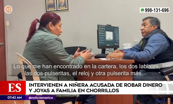 Intervienen a niñera acusada de robar dinero y joyas a familia