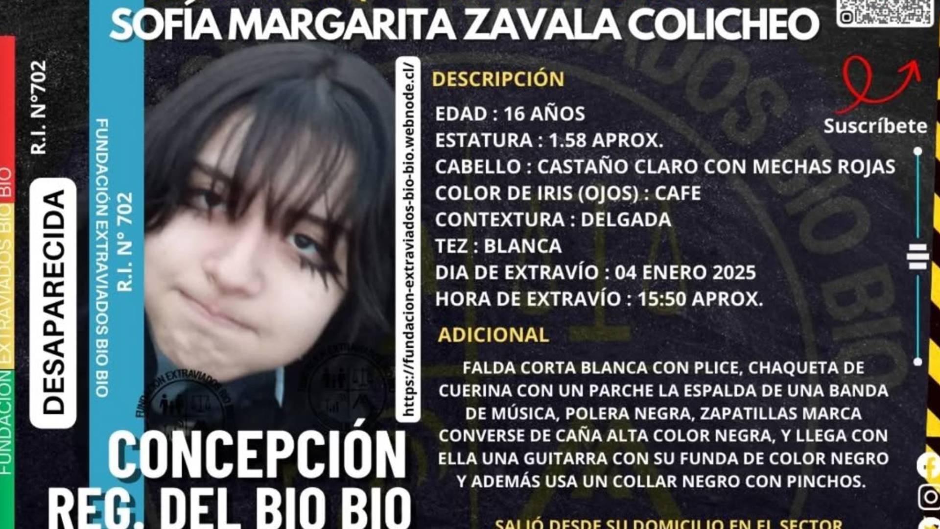 Quién es Sofía Zavala, la joven de 16 años que lleva una semana desaparecida en Concepción