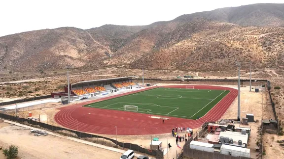 Obras del estadio de Canela presentan un 90% de avance tras 10 años de espera