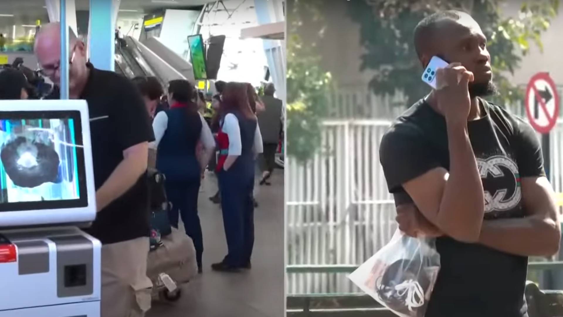 VIDEOS - Haitiano repitió la fórmula: otra vez rompió a martillazos decenas de monitores en el Aeropuerto de Santiago