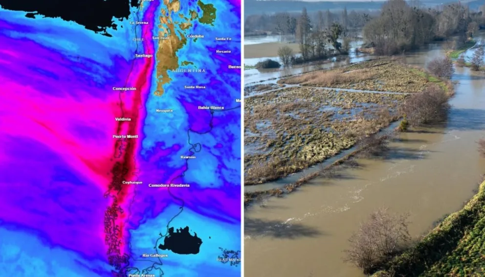 Chile recibirá la primavera con un río atmosférico de categoría 4 y lluvias sobre 200 mm