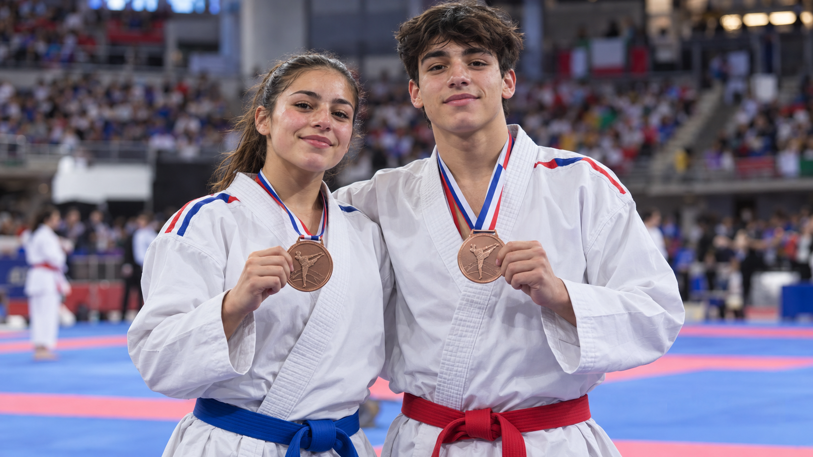 Catalina y Amir Alcalá suman dos bronces en la Liga Mundial Juvenil de Karate