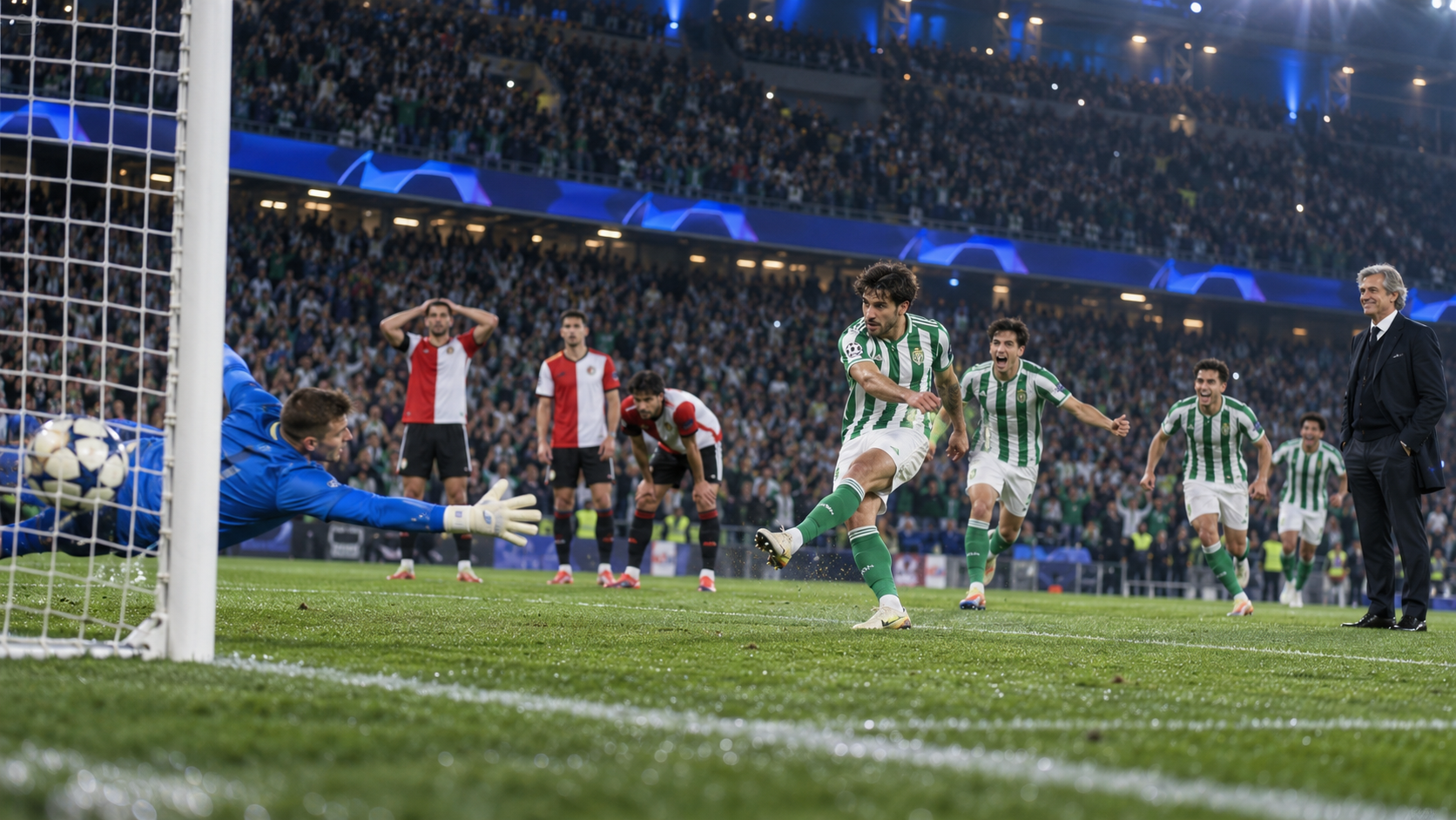 El Betis de Pellegrini supera al Feyenoord y escala al quinto lugar de la Champions
