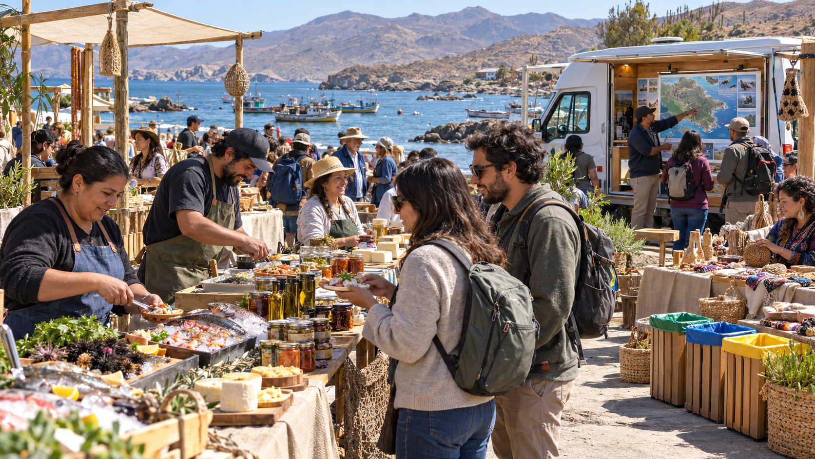 La Higuera mostró su oferta turística y gastronómica en feria sostenible de Caleta Los Hornos